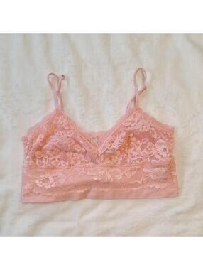 Victorias Secret Light Pink Lace Pull Over Bra Size Small